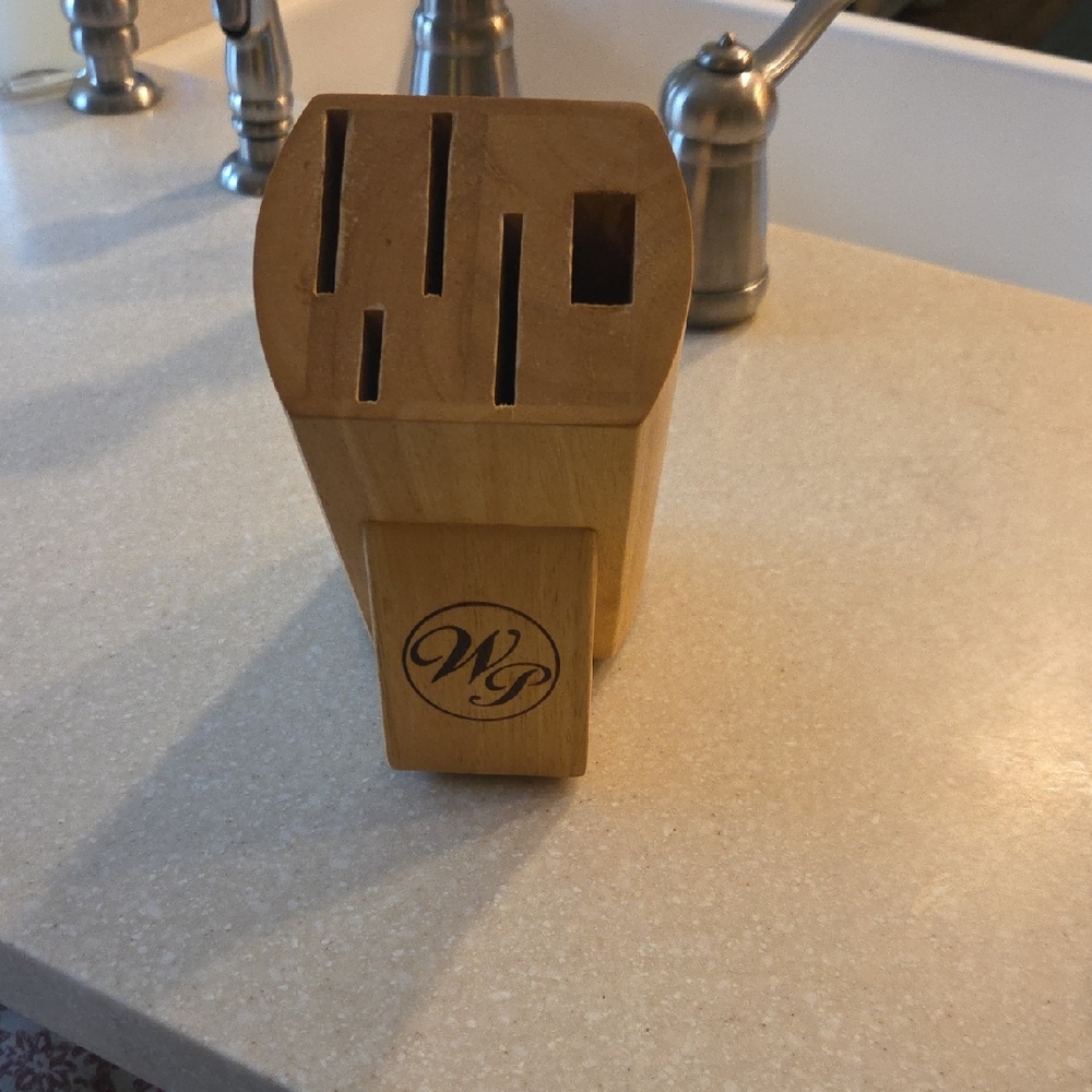 Wooden Knife Block with Initials